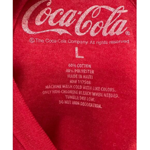 Coca Cola COKE red short sleeves logo tee size Large - Picture 3 of 6